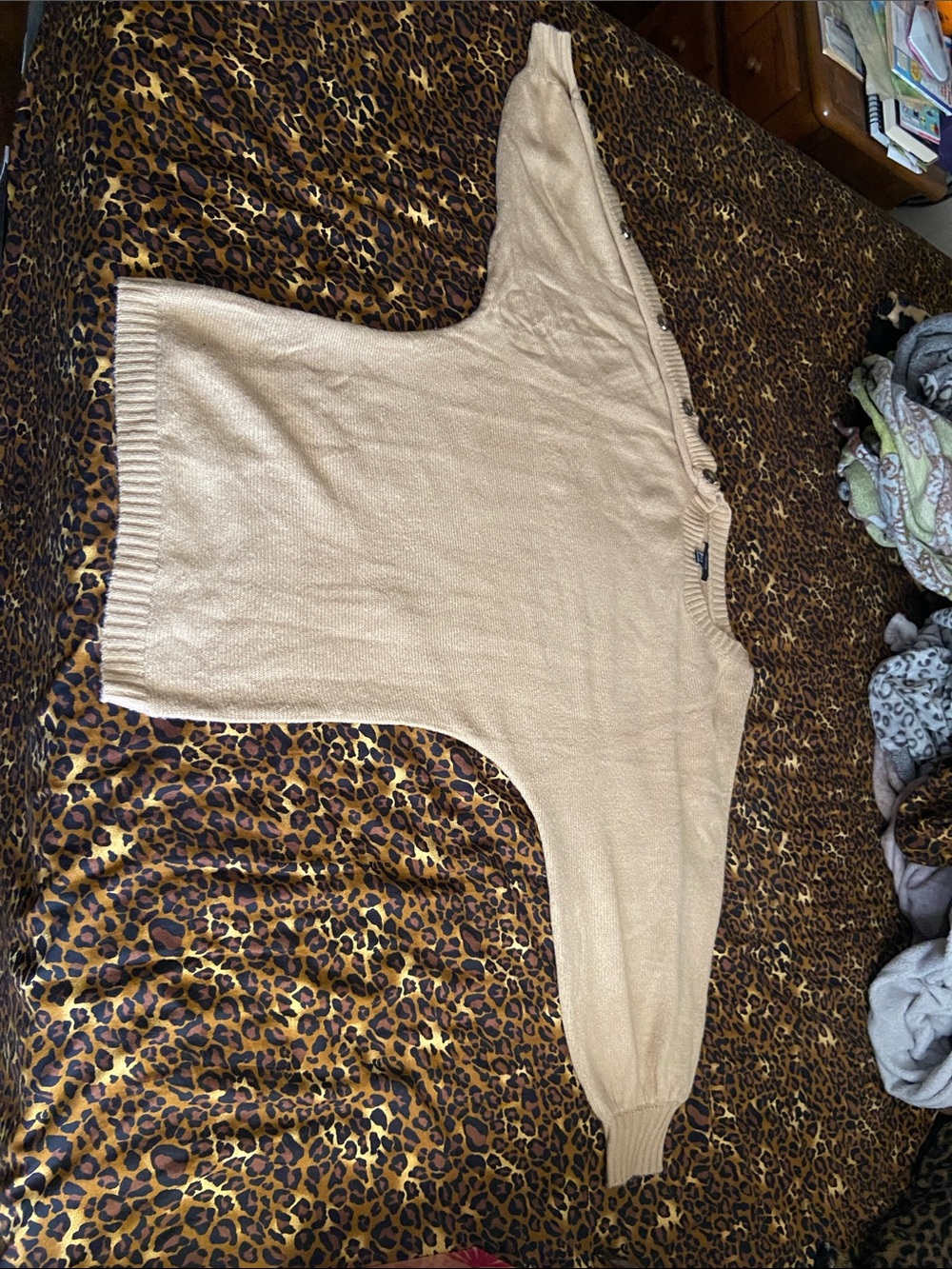 GET 4 $5   Forever 21 Women's Tan Batwing Knit Sweater Dress